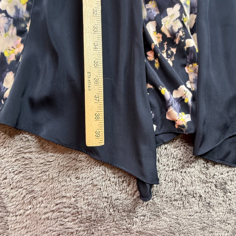 Simply Vera Vera Wang XS Women Floral Spaghetti Strap Dress Navy Blue Pink - Picture 5 of 7